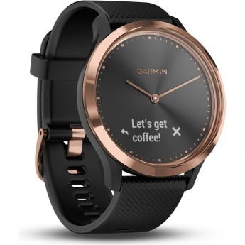 Часы GARMIN VIVOMOVE HR розовое золото с черным ремешком Часы GARMIN VIVOMOVE HR розовое золото с черным ремешком