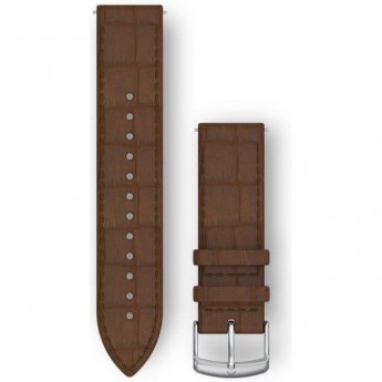 Ремешок GARMIN QUICK RELEASE BANDS (20 MM) DARK BROWN EMBOSSED ITALIAN LEATHER WITH SILVER HARDWARE Ремешок GARMIN QUICK RELEASE BANDS (20 MM) DARK BROWN EMBOSSED ITALIAN LEATHER WITH SILVER HARDWARE