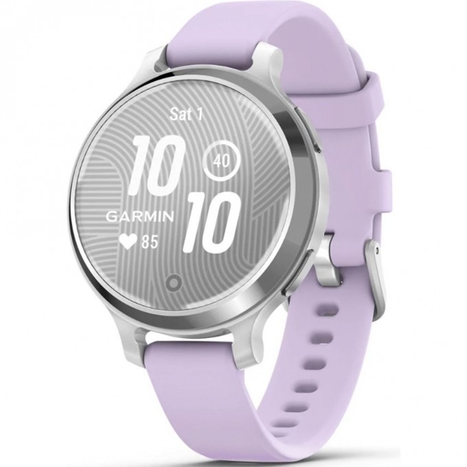 Смарт-часы GARMIN LILY 2 ACTIVE серебристые с силиконовым ремешком цвета фиолетовый жасмин 010-02891-01